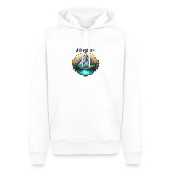 Adventure / Berge / Gipfel / Wandern / Hiking - Männer Premium Bio Hoodie - Weiß - Vorne - Nico (187cm)