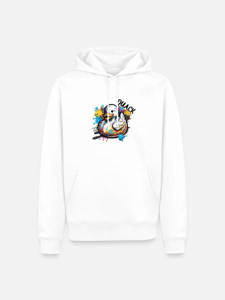 Gummiente / Badeente / Wasser / Badewanne - Männer Premium Bio Hoodie - Weiß