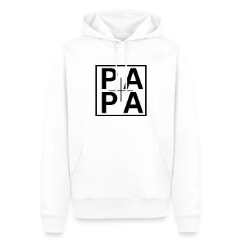 PAPA Block 2 - Men’s Premium Organic Hoodie - white - Front - Nico (187cm)