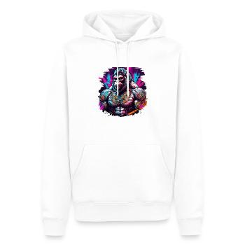 Tattoo / Tier / Kunst / cool / Comic / Gorilla - Männer Premium Bio Hoodie - Weiß - Vorne - Nico (187cm)