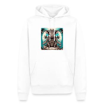 Tattoo / Tier / Kunst / cool / Comic / Schwein - Männer Premium Bio Hoodie - Weiß - Vorne - Nico (187cm)