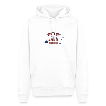 Vintage Made in Australia étoiles bleues et drapeau - Sweat à capuche Premium bio Homme - blanc - Devant - Nico (187cm)
