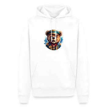 Ours en peluche / Peluche / Animal en peluche / Idée cadeau - Sweat à capuche Premium bio Homme - blanc - Devant - Nico (187cm)