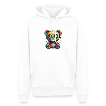 Ours en peluche / Peluche / Animal en peluche / Idée cadeau - Sweat à capuche Premium bio Homme - blanc - Devant - Nico (187cm)