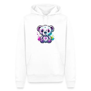 Ours en peluche / Peluche / Animal en peluche / Idée cadeau - Sweat à capuche Premium bio Homme - blanc - Devant - Nico (187cm)
