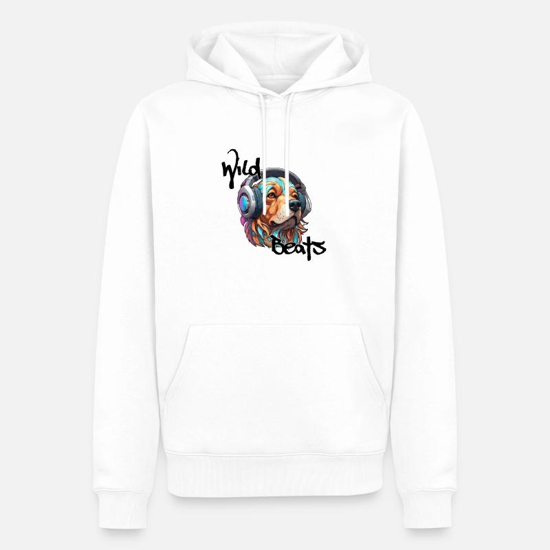 Kopfhörer / Audio / Musik / Klang / cool - Männer Premium Bio Hoodie - Weiß
