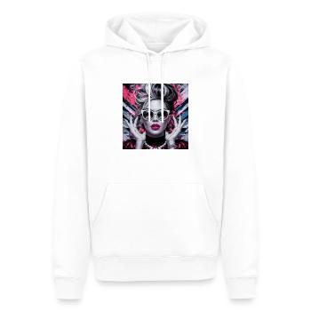 Femme avec des lunettes de soleil et de beaux cheveux - Sweat à capuche Premium bio Homme - blanc - Devant - Nico (187cm)