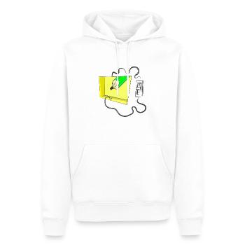 SCHALTER - Männer Premium Bio Hoodie - Weiß - Vorne - Nico (187cm)