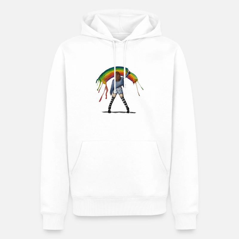 Rainbow Flow - Männer Premium Bio Hoodie - Weiß