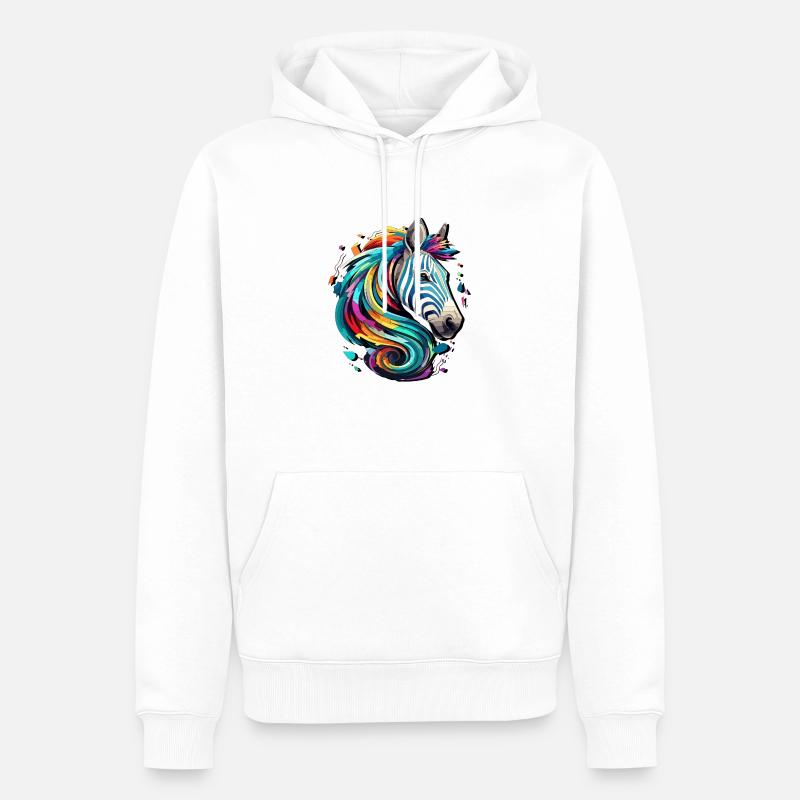 Zebra-Design - Männer Premium Bio Hoodie - Weiß