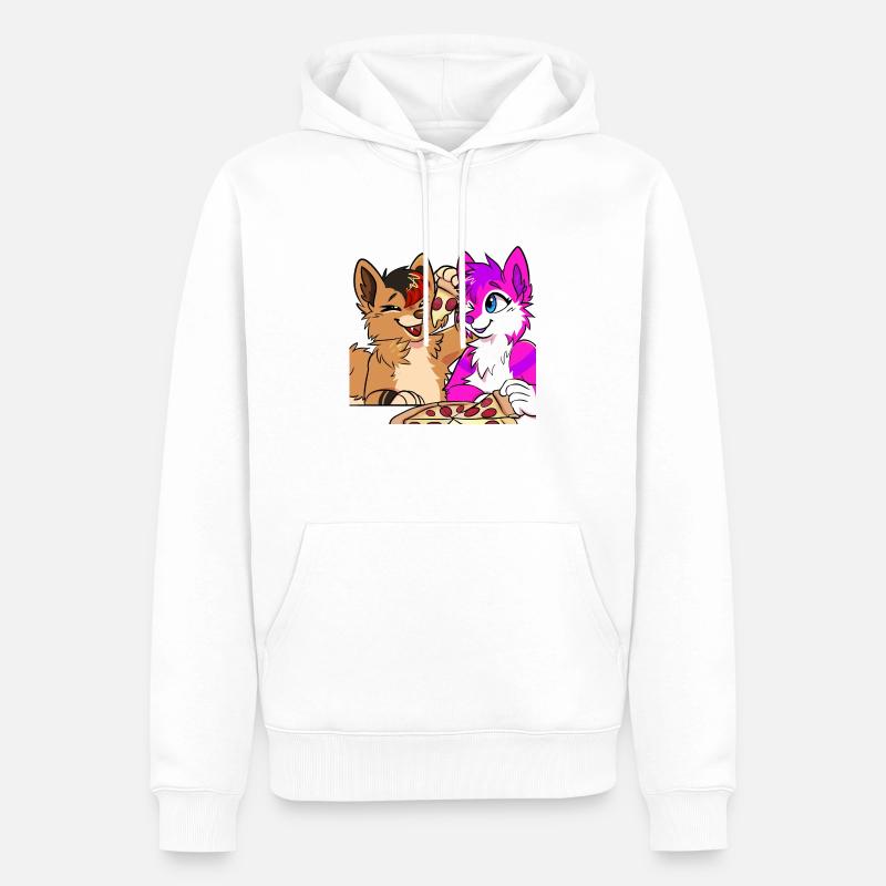 SkyXAkera Pizzadate - Männer Premium Bio Hoodie - Weiß