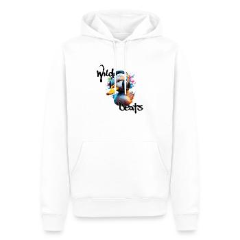 Casque / Audio / Musique / Son / Cool - Sweat à capuche Premium bio Homme - blanc - Devant - Nico (187cm)