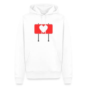 Liebes-Panel - Männer Premium Bio Hoodie - Weiß - Vorne - Nico (187cm)