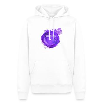 Design source connected violet - Sweat à capuche Premium bio Homme - blanc - Devant - Nico (187cm)