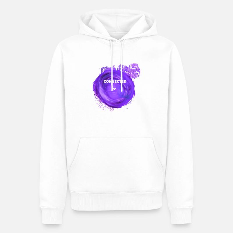 Design source connected violet - Sweat à capuche Premium bio Homme - blanc