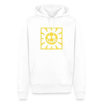 Sonne, Sommer und Gläser - Männer Premium Bio Hoodie - Weiß - Vorne - Nico (187cm)