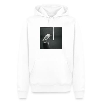 eine möwe sitzt auf einem ast an einem see - Männer Premium Bio Hoodie - Weiß - Vorne - Nico (187cm)