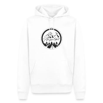 Ausgewildert Logo transparent - Männer Premium Bio Hoodie - Weiß - Vorne - Nico (187cm)