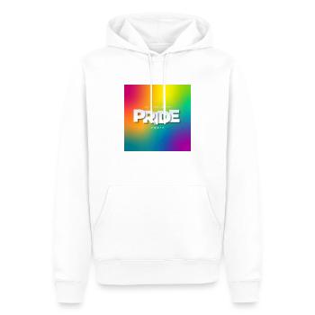 Lasst uns den Pride Month Feiern - Männer Premium Bio Hoodie - Weiß - Vorne - Nico (187cm)