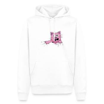 Katze schreit um Hilfe - Männer Premium Bio Hoodie - Weiß - Vorne - Nico (187cm)