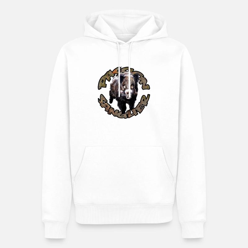 Leidenschaft Ganzer Eber Echtes Gesicht CK - Männer Premium Bio Hoodie - Weiß
