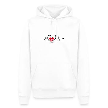 Herzschlag Tunesien - Männer Premium Bio Hoodie - Weiß - Vorne - Nico (187cm)