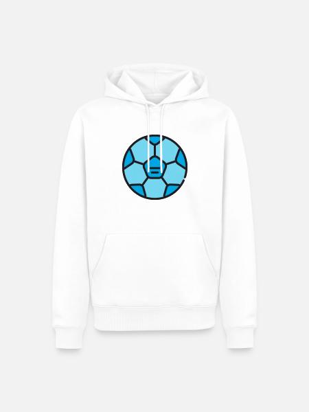 Fußball - Männer Premium Bio Hoodie - Weiß