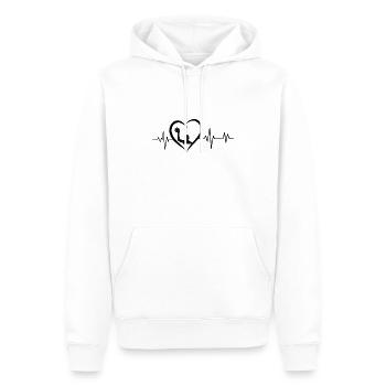 Herzschlag Wasserball - Männer Premium Bio Hoodie - Weiß - Vorne - Nico (187cm)