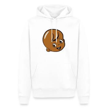 Bébé heureux riant avec des yeux brillants - Sweat à capuche Premium bio Homme - blanc - Devant - Nico (187cm)