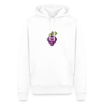 Raisin heureux dans le style de dessin animé violet - Sweat à capuche Premium bio Homme - blanc - Devant - Nico (187cm)