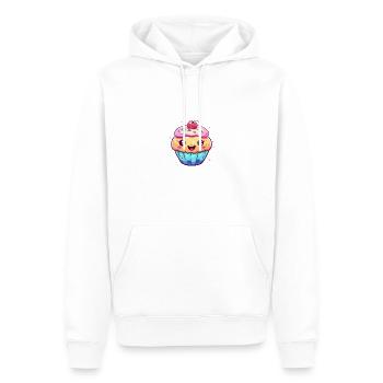 Niedlicher rosa Cupcake mit Erdbeere - Männer Premium Bio Hoodie - Weiß - Vorne - Nico (187cm)