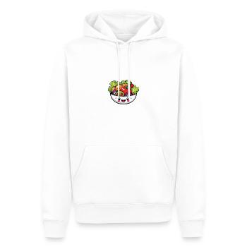 Fröhliche Cartoon-Salatschüssel - Männer Premium Bio Hoodie - Weiß - Vorne - Nico (187cm)