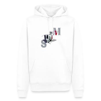 La natation est un art - Sweat à capuche Premium bio Homme - blanc - Devant - Nico (187cm)