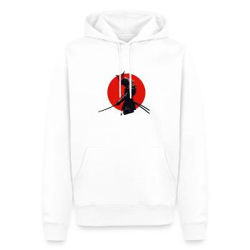 Warrior - Men’s Premium Organic Hoodie - white - Front - Nico (187cm)