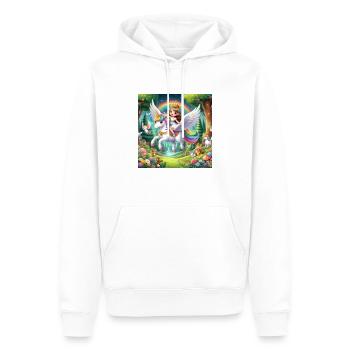 Princess on a Flying Unicorn - Men’s Premium Organic Hoodie - white - Front - Nico (187cm)