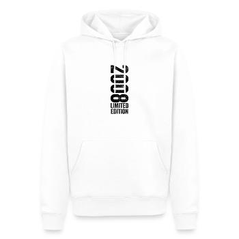 2008 Cadeau Anniversaire 2008 édition limitée 2008 - Sweat à capuche Premium bio Homme - blanc - Devant - Nico (187cm)