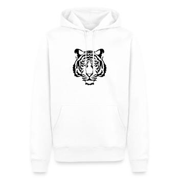 Cooler schwarzer Tiger - Männer Premium Bio Hoodie - Weiß - Vorne - Nico (187cm)