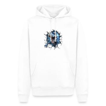 Autocollant T-rex de dinosaure - Sweat à capuche Premium bio Homme - blanc - Devant - Nico (187cm)
