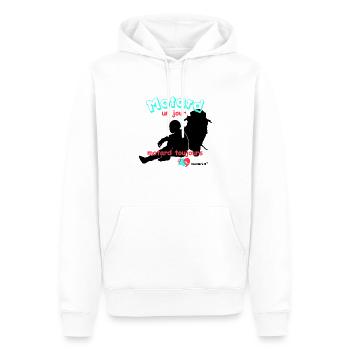 FR49 Motard 1 jour - Sweat à capuche Premium bio Homme - blanc - Devant - Nico (187cm)