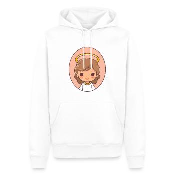 Engel mit Heiligenschein im Oval - Männer Premium Bio Hoodie - Weiß - Vorne - Nico (187cm)