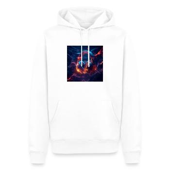 3D Headphones with Colorful Music Waves for Dj's - Men’s Premium Organic Hoodie - white - Front - Nico (187cm)