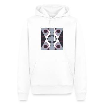 Motif blanc, noir, gris et rouge - Sweat à capuche Premium bio Homme - blanc - Devant - Nico (187cm)