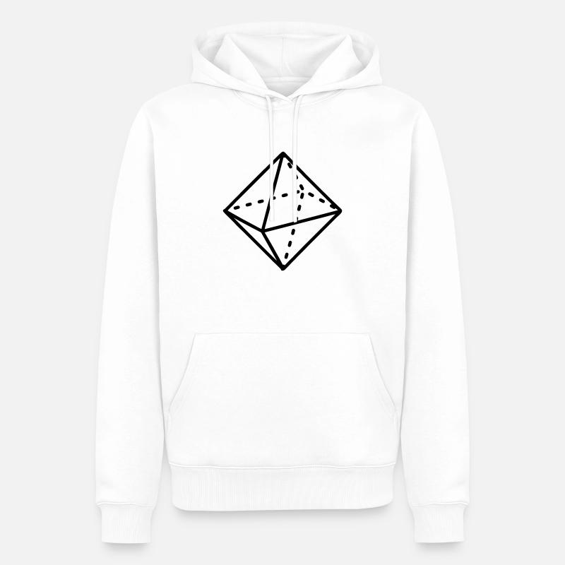 Oktaeder mathematische Form - Männer Premium Bio Hoodie - Weiß