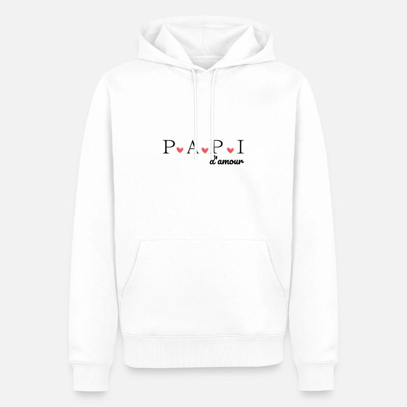 Papi d'amour - Sweat à capuche Premium bio Homme - blanc
