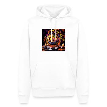 gruseliger Halloween-Kürbis lächelnd - Männer Premium Bio Hoodie - Weiß - Vorne - Nico (187cm)