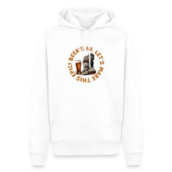 BEER'S IN. LET'S MAKE THIS EPIC - Men’s Premium Organic Hoodie - white - Front - Nico (187cm)