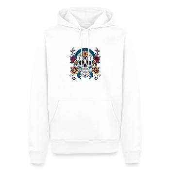 Mexikanischer Muertos Tag der Toten Halloween Blumen - Männer Premium Bio Hoodie - Weiß - Vorne - Nico (187cm)