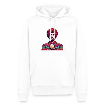 Indien homme tenue traditionelle Mumbai - Sweat à capuche Premium bio Homme - blanc - Devant - Nico (187cm)