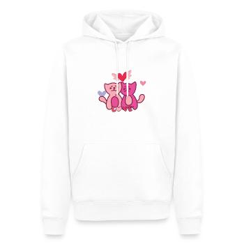 Aimez les chats - Sweat à capuche Premium bio Homme - blanc - Devant - Nico (187cm)