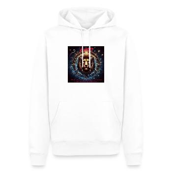 Lion : La Puissance du Zodiaque - Sweat à capuche Premium bio Homme - blanc - Devant - Nico (187cm)
